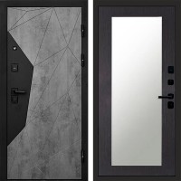 Входная дверь Авангард Бетон Зеркало триумф венге