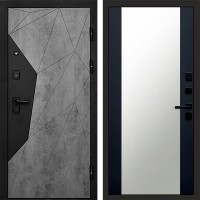 Дверь Termo Door Авангард Бетон Зеркало фацет Черный кварц