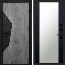 Дверь Termo Door Авангард Бетон Зеркало фацет Черный кварц