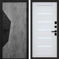 Входная дверь Авангард Бетон Царга лиственница белая