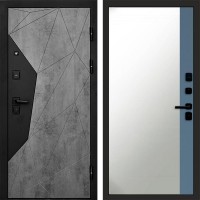 Входная дверь Авангард Бетон Зеркало фацет Grey софт