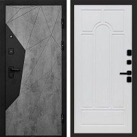 Входная дверь Авангард Бетон Арка белое дерево