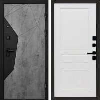 Входная дверь Авангард Бетон Классика белое дерево