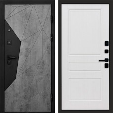 Входная дверь Авангард Бетон Классика белое дерево