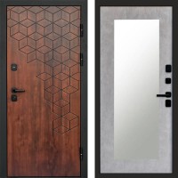 Входная дверь Спейс дуб Зеркало триумф бетон светлый