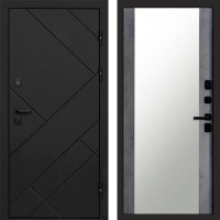 Дверь Termo Door Стоун Black Зеркало 27 Бетон темный