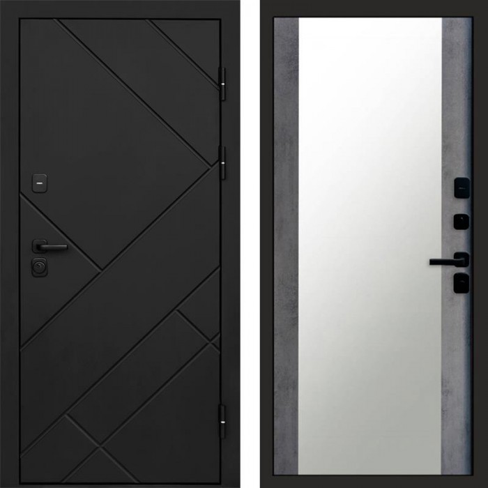 Дверь Termo Door Стоун Black Зеркало 27 Бетон темный