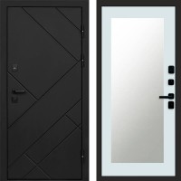 Дверь Termo Door Стоун Black Зеркало Триумф Белый софт