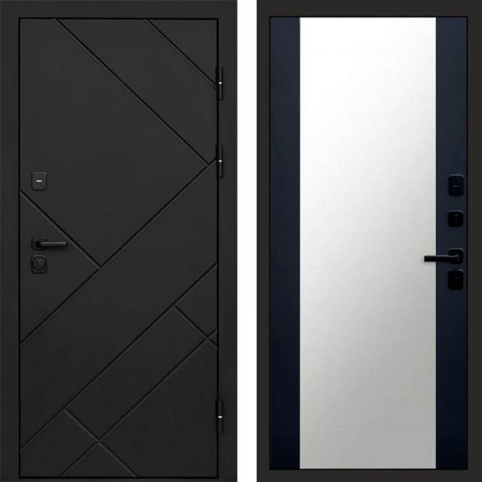 Дверь Termo Door Стоун Black Зеркало 27 Черный кварц + тонировка
