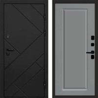 Входная дверь Стоун Black Гранд Grey софт