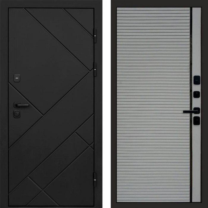 Входная дверь Стоун Black Porte Grey софт