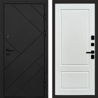 Дверь входная Termo Door Стоун Black Марсель Белый софт
