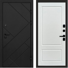 Дверь входная Termo Door Стоун Black Марсель Белый софт