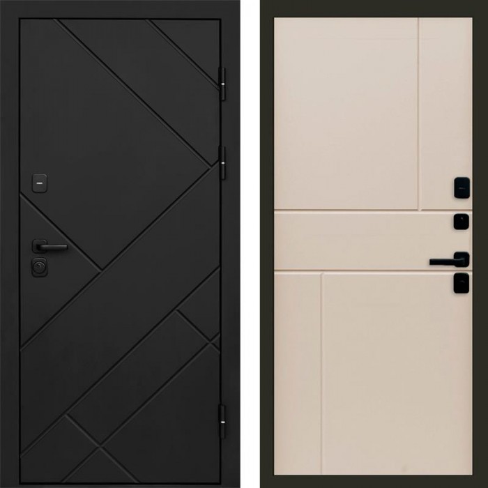 Дверь Termo Door Стоун Black Горизонт Слоновая кость