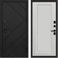 Входная дверь Стоун Black Гранд Белый Софт