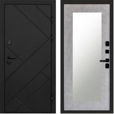 Входная дверь Стоун Black Зеркало триумф бетон светлый