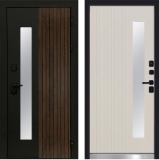 Дверь Флагман Черный кварц Termo Door Слоновая кость