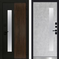 Дверь Флагман Черный кварц Termo Door Бетон светлый