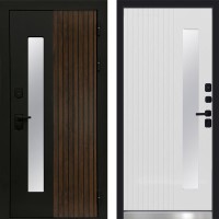 Дверь Флагман Черный кварц Termo Door Белый софт