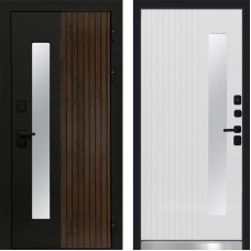 Дверь Флагман Черный кварц Termo Door Белый софт
