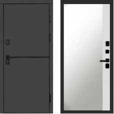 Входная дверь Тренд Графит Зеркало фацет Белый софт