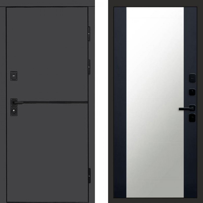 Дверь Termo Door Тренд Графит Зеркало 27 Черный кварц + тонировка