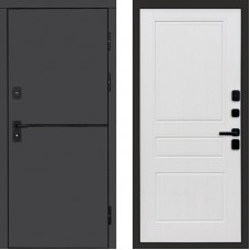 Входная дверь Тренд Графит Классика белое дерево
