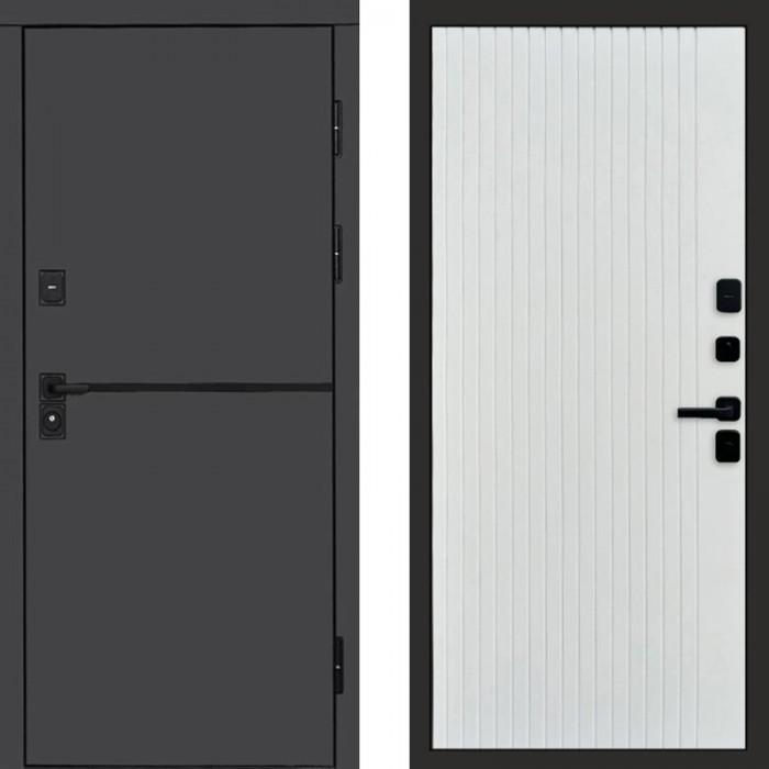 Дверь Termo Door Тренд Графит Flat Белый софт