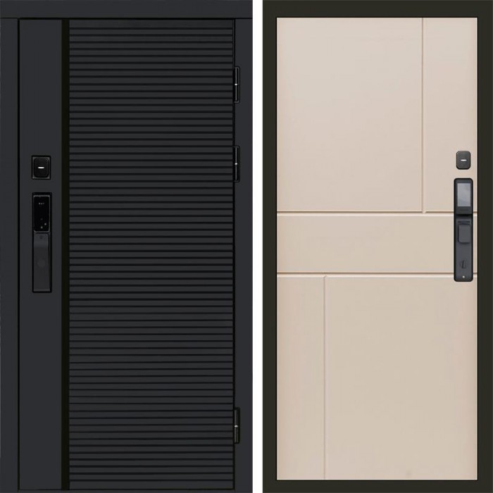 Дверь Termo Door Smart (Смарт) Black Line Горизонт Слоновая кость