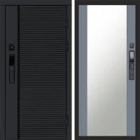 Входная дверь Smart (Смарт) Black Line Зеркало 27 Grey Софт