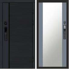 Входная дверь Smart (Смарт) Black Line Зеркало 27 Grey Софт