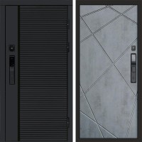 Входная дверь Smart (Смарт) Black Line Лучи бетон темный