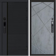 Входная дверь Smart (Смарт) Black Line Лучи бетон темный