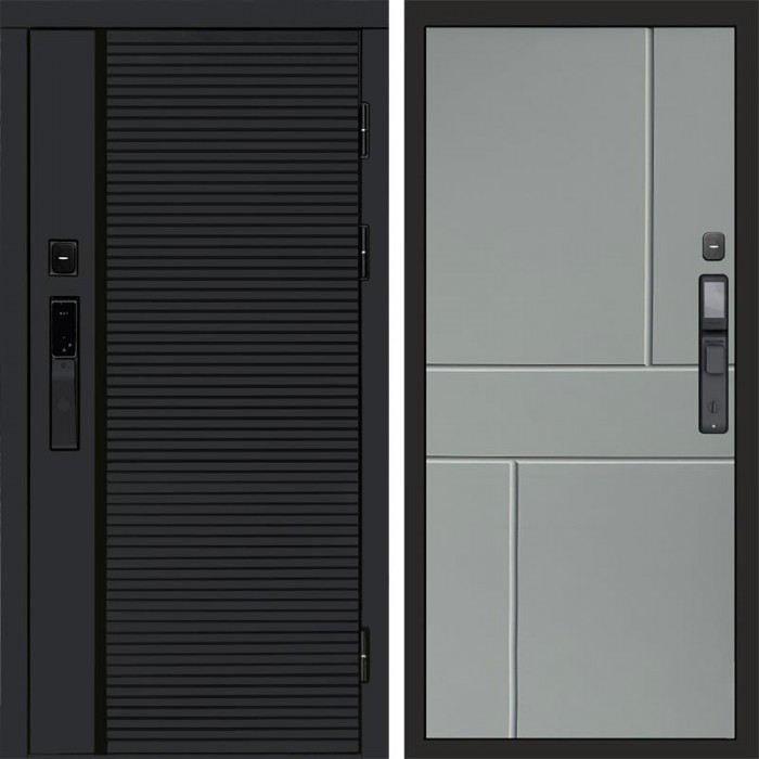 Дверь Termo Door Smart (Смарт) Black Line Горизонт Grey софт