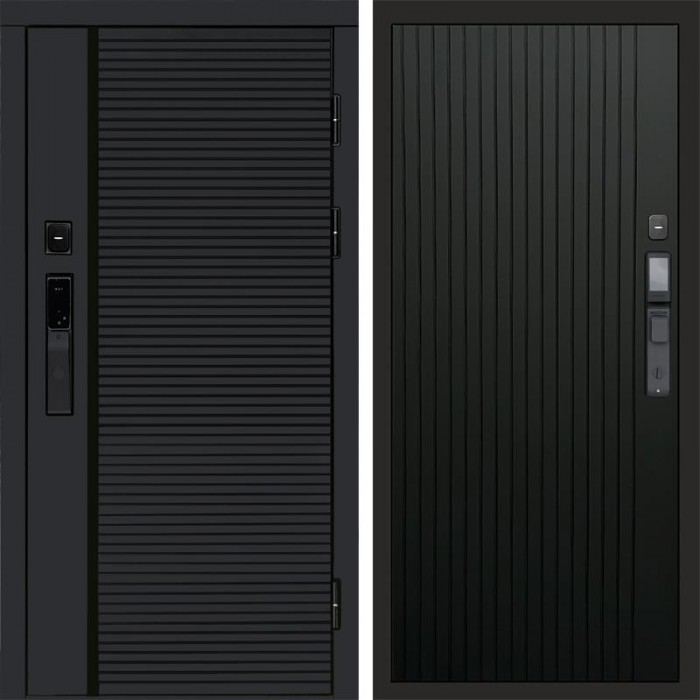 Termo Door Smart (Смарт) Black Line Flat Черный кварц
