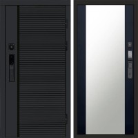 Дверь Termo Door Smart (Смарт) Black Line Зеркало 27 Черный кварц + тонировка