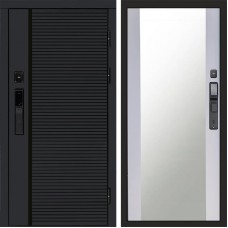 Входная дверь Smart (Смарт) Black Line Зеркало 27 белый софт