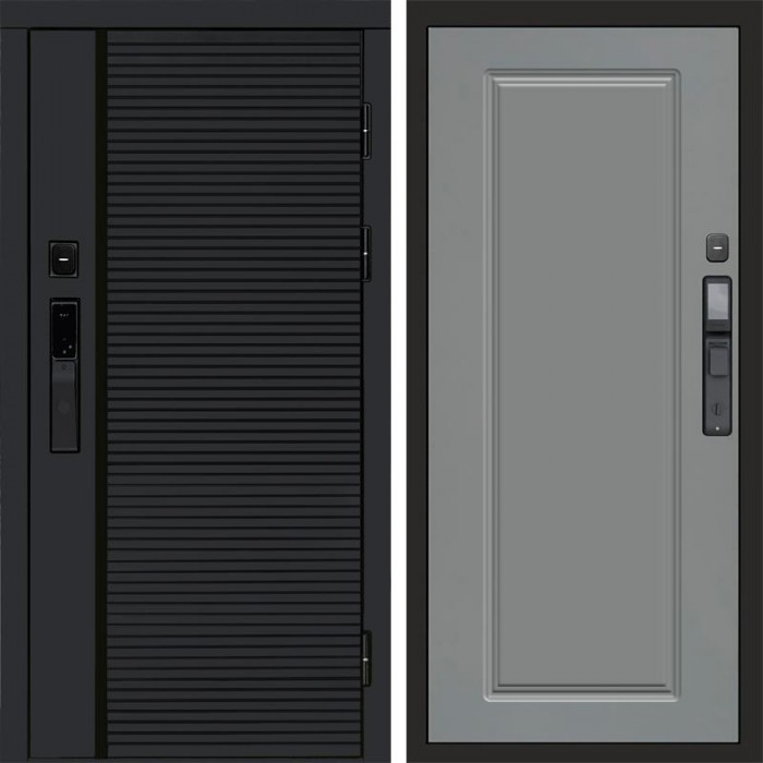 Входная дверь Smart (Смарт) Black Line Гранд Grey софт