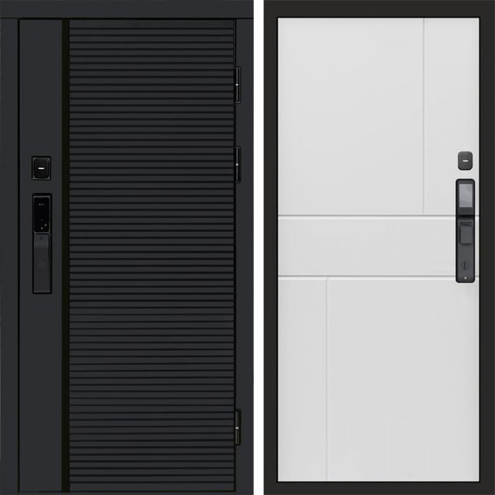 Входная дверь Smart (Смарт) Black Line Горизонт белый