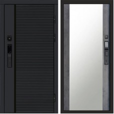 Входная дверь Smart (Смарт) Black Line Зеркало 27 бетон темный