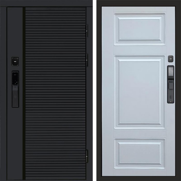 Дверь Termo Door Smart (Смарт) Black Line Лион Белый софт