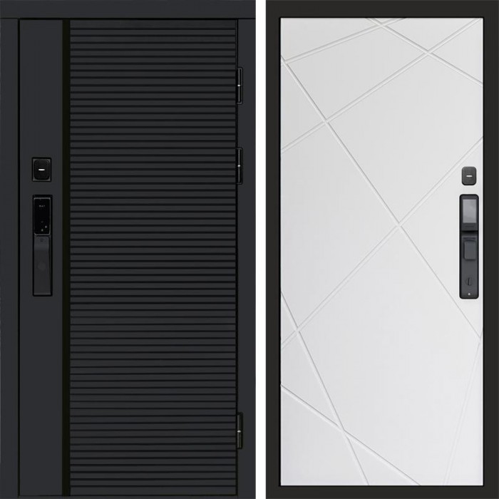 Входная дверь Smart (Смарт) Black Line Лучи белый