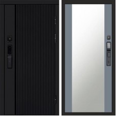 Входная дверь Smart (Смарт) Урбан Блэк (Black) Зеркало 27 Grey Софт