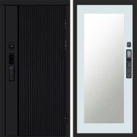 Дверь Termo Door Smart (Смарт) Урбан Блэк (Black) Зеркало Триумф Белый софт