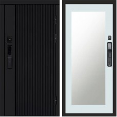 Дверь Termo Door Smart (Смарт) Урбан Блэк (Black) Зеркало Триумф Белый софт