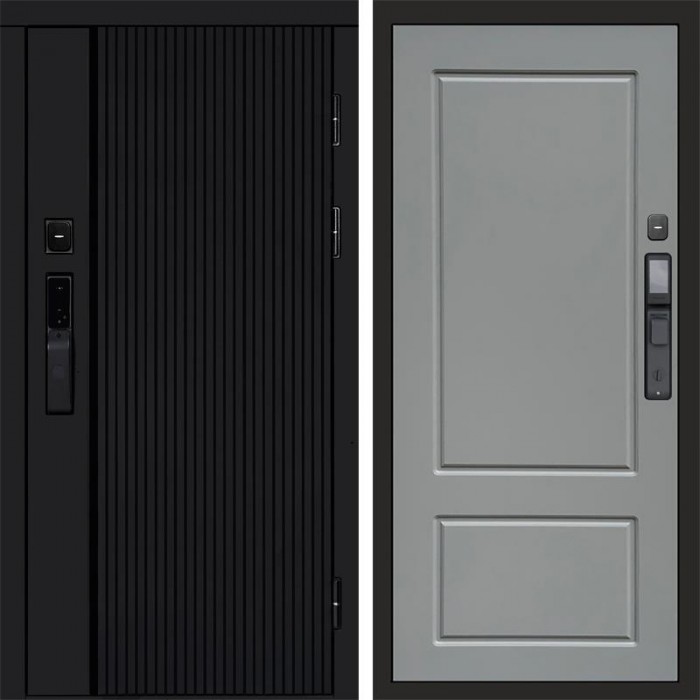 Дверь входная Termo Door Smart (Смарт) Урбан Блэк (Black) Марсель Grey софт