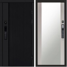 Дверь Termo Door Smart (Смарт) Урбан Блэк (Black) Зеркало 27 Слоновая кость