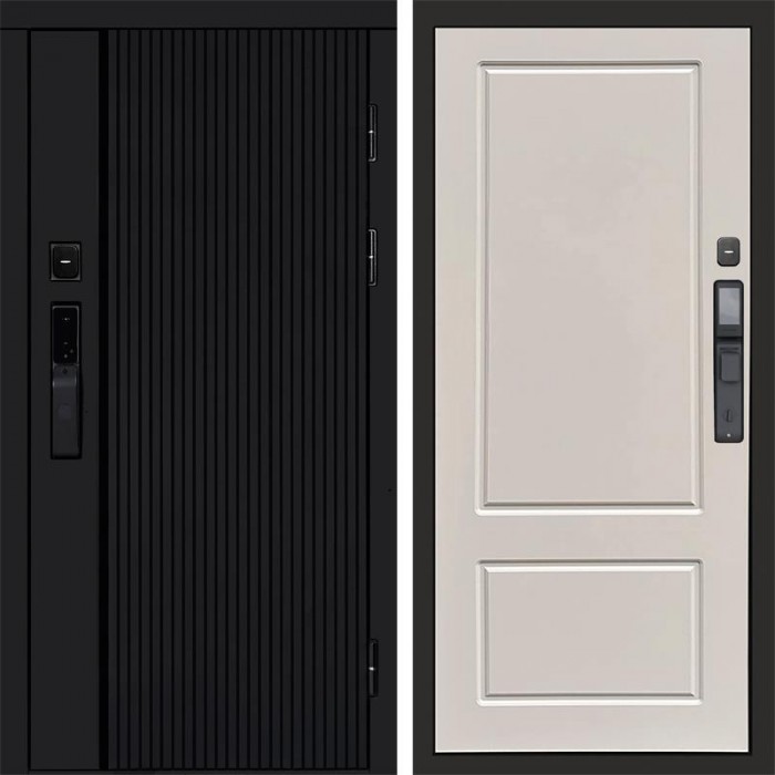 Дверь входная Termo Door Smart (Смарт) Урбан Блэк (Black) Марсель Слоновая кость