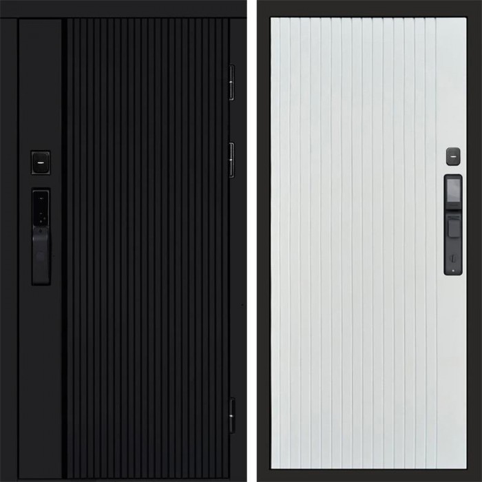 Дверь Termo Door Smart (Смарт) Урбан Блэк (Black) Flat Белый софт