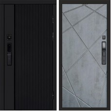 Входная дверь Smart (Смарт) Урбан Блэк (Black) Лучи бетон светлый